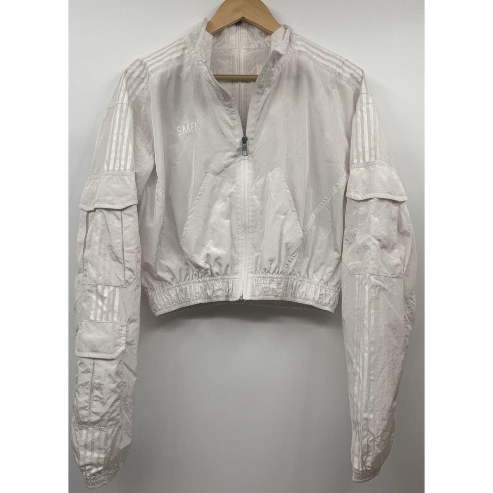 SMFK Cropped Bomber Jacket Skater Trendy Streetwear Bomber Nylon SZ 1 Pockets